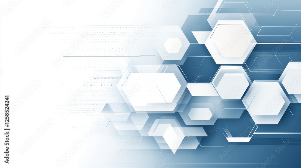 Poster modern hexagonal arrangement illustrating network communication