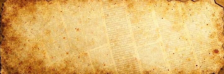 Fototapeta premium Vintage newspaper background with tea stains and yellowing paper, grunge aesthetic, faded print, aged news