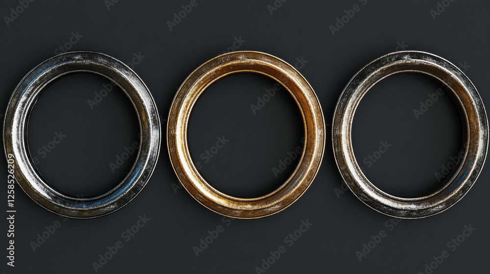 Poster empty game award labels frames of for first, second and third place . vector set of cartoon gold, si