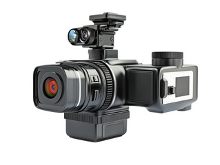 Premium 3D Action Camera Isolated on Transparent Background