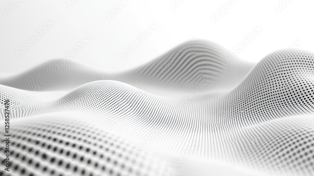 Poster monochromatic waves, minimalist patterned surface with smooth undulation
