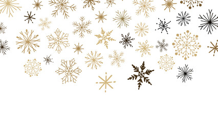 Snowflakes - Falling snow at night. Bokeh lights