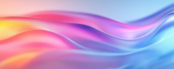 Abstract Flowing Soft Wave in Gentle Pastel Tones with Smooth Surface and Elegant Lines Design