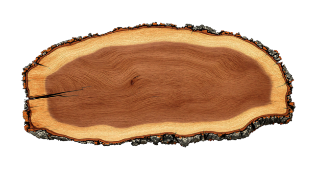 High-Resolution Wooden Tree Slice with Natural Growth Rings