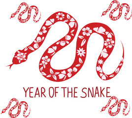 Year of the snake vector illustration