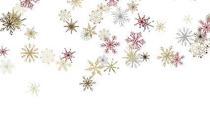 Snowflakes - Christmas background design of snowflake and snow falling in the winter 3d illustration