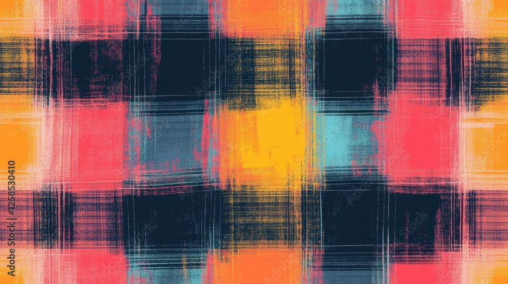 Poster dynamic abstract brushstroke pattern in square grid