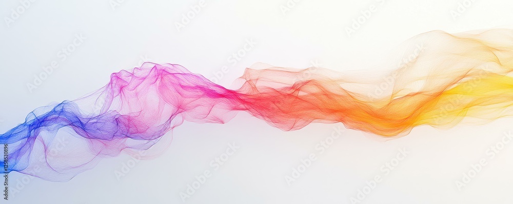 Aufkleber ethereal ribbon of color abstract art backdrop colorful gradient mesh design background decoration