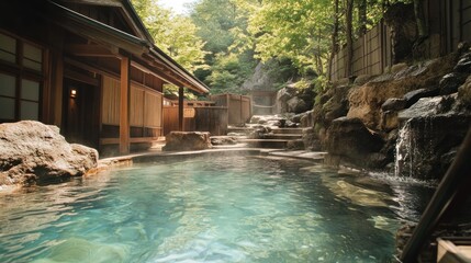 Serene Onsen: Japanese Hot Spring Retreat