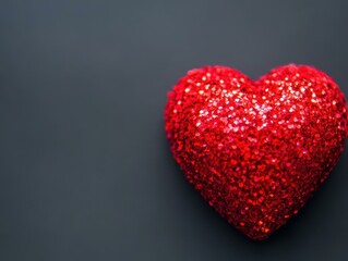 Obraz premium Sparkling Heart on Gray Background