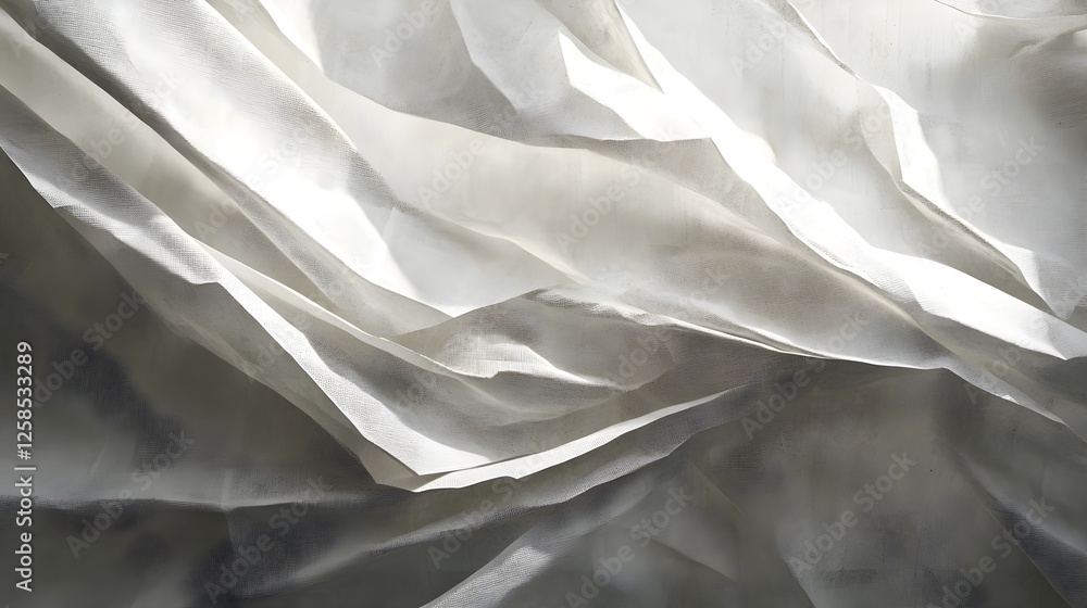 Poster abstract white fabric texture background with soft light and shadow for graphic design and creative 