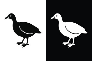 Coot Silhouette Vector Perfect for Logos and Artwork.