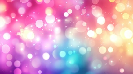 Multicolor Iridescent Glowing Bokeh Lights Festive Celebration