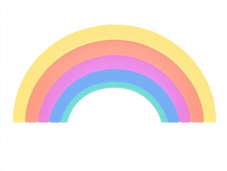 Pastel Rainbow Arch Illustration on White Background