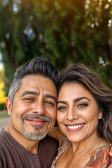 Fototapeta premium Californian Latinos couple posing Happily Together