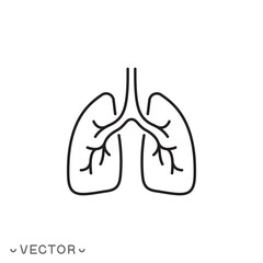 lungs icon, breath, human internal organ, pulmonary clinic, thin line symbol concept isolated on white background, editable stroke eps 10 vector illustration