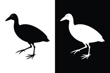 Coot Silhouette Vector Perfect for Logos and Artwork.