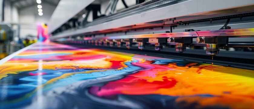 Vividly printed on a large format printer, ideal for showcasing printing services and promotional materials.