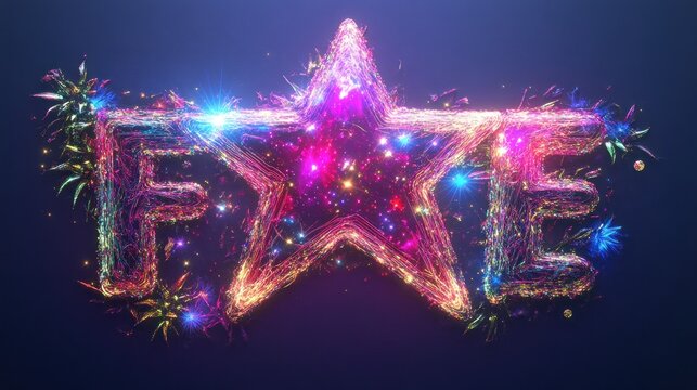 Festive firework star 'FxE' design.