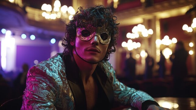 Masked man at a theatre gala