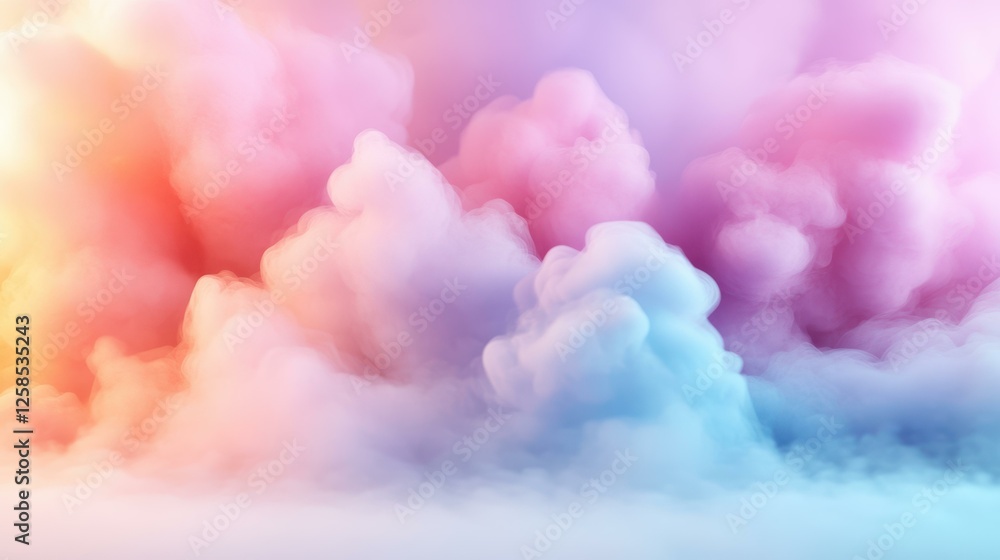 Poster colorful clouds abstract dreamscape gradient background with soft pastel colors design rendering