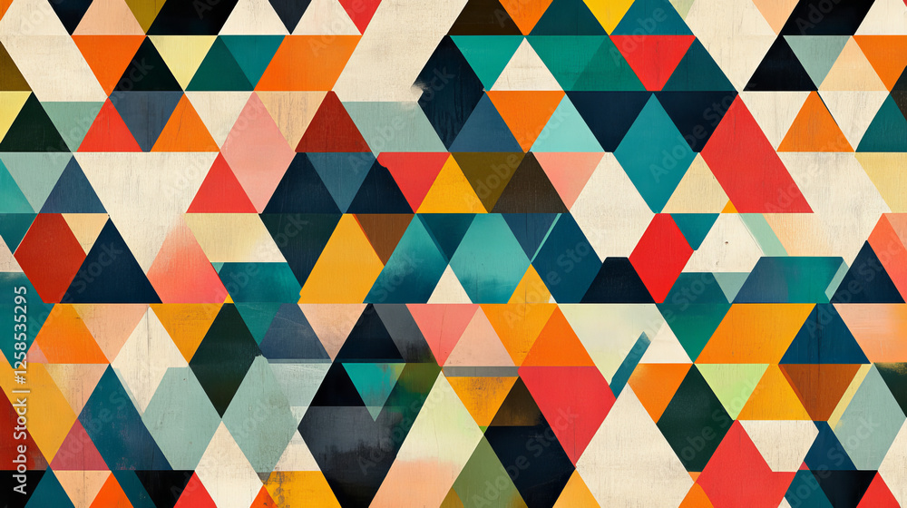 Poster abstract vector pattern, repeat geometric triangle mosaic background