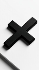 Obraz premium Minimalist Black Multiplication Sign on White Surface