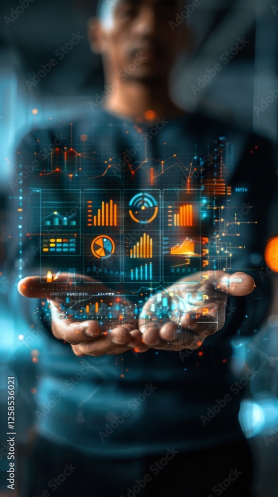 Aufkleber innovative data visualization techniques demonstrated by a professional in a modern digital workspac