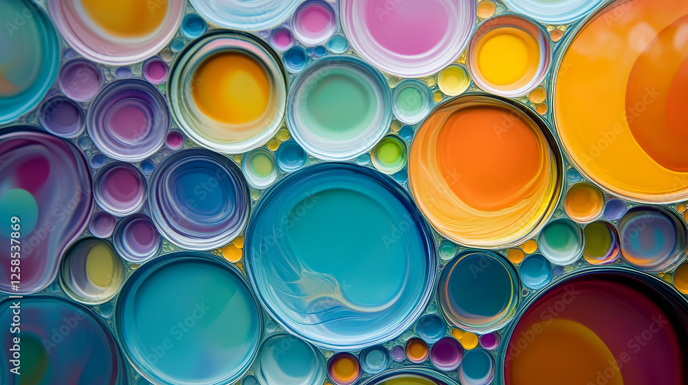Poster abstract vector background with volume color circles