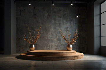 Indoor Product Display steps product Podium with spot light