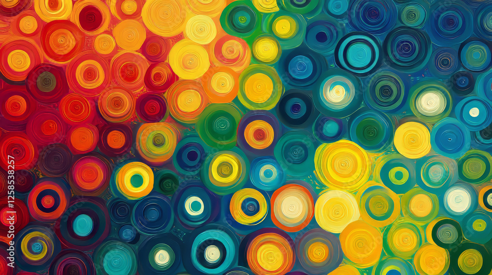 Poster abstract vector background with color rainbow circles