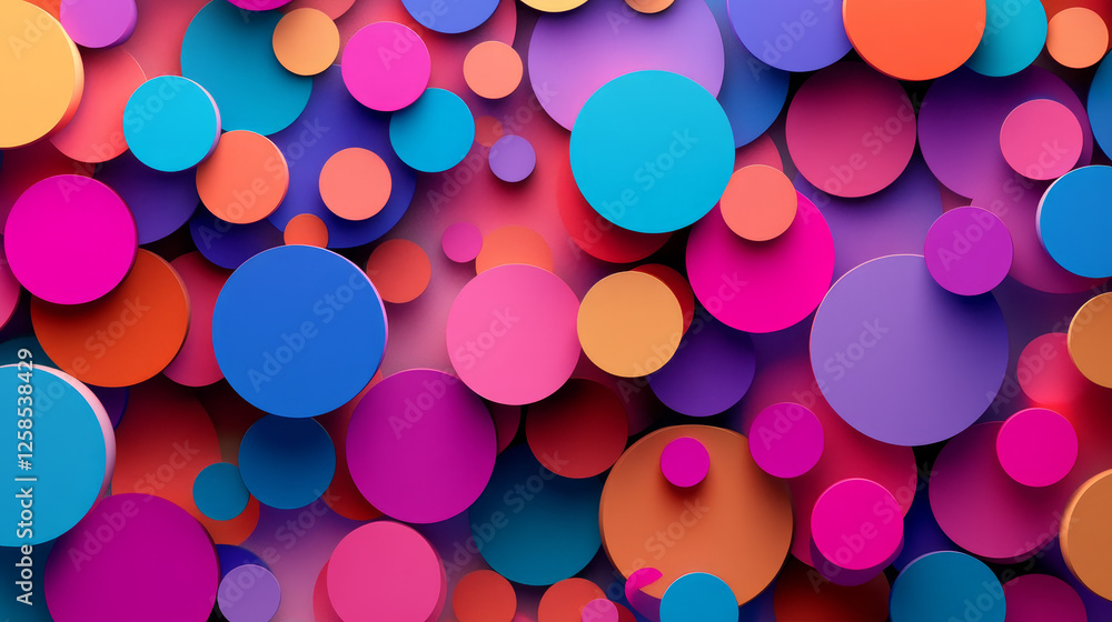 Poster abstract vector background with volume color circles