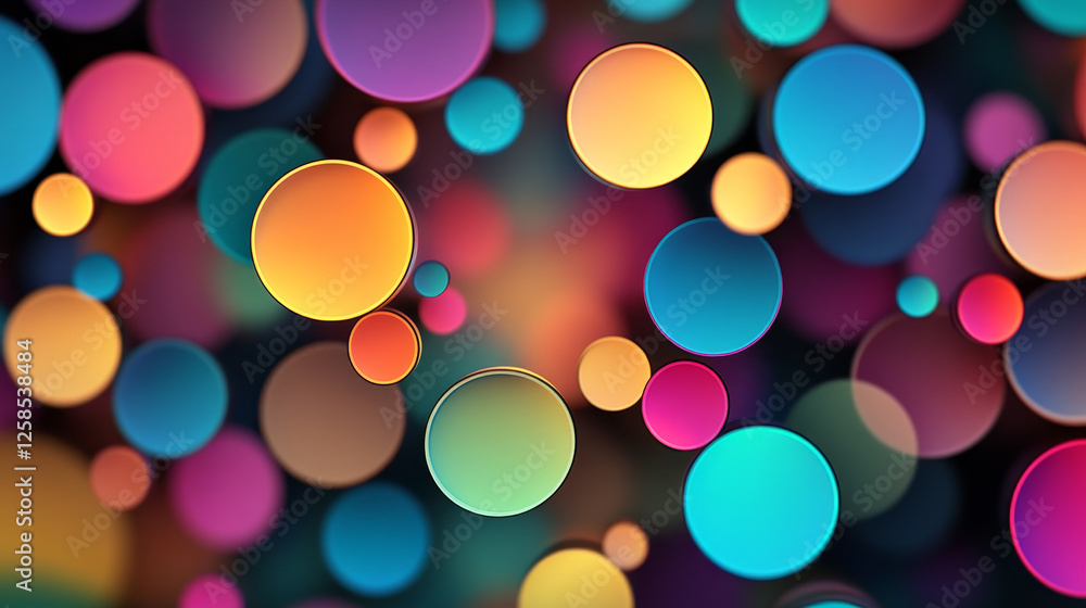 Poster abstract vector background with volume color circles