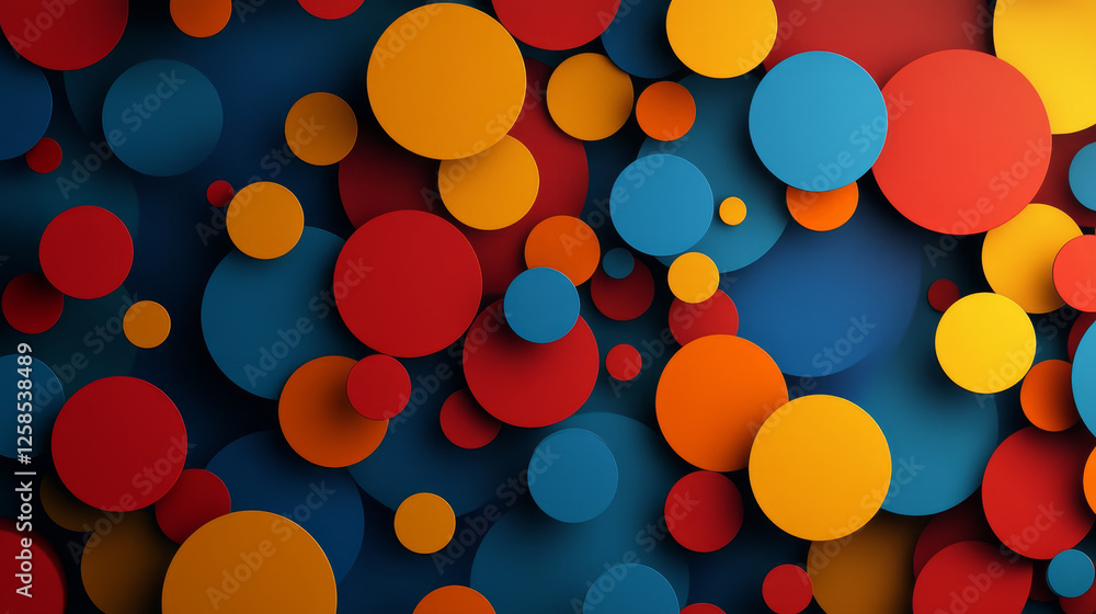 Poster abstract vector background with volume color circles