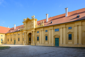 Fototapeta premium Lednice Castle complex, UNESCO World Heritage site in the South Moravia region in Lednice, Czech Republic