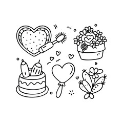 Big set of stickers for Valentine's day