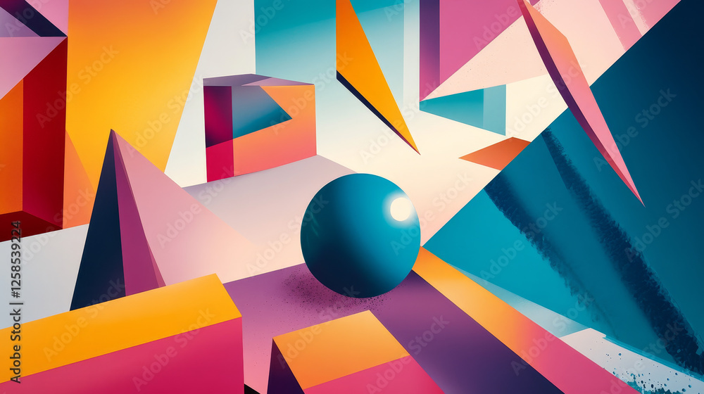 Poster abstract vector background with volume color circles