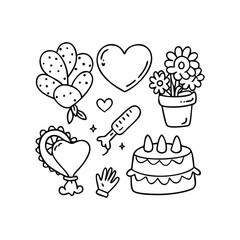 Big set of stickers for Valentine's day