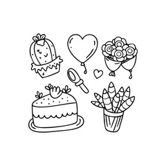 Big set of stickers for Valentine's day