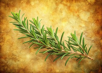 Vintage Rosemary Clipart: Rustic Garden Botanical Illustration