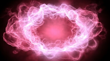 Naklejka premium Abstract Pink and Red Energy Vortex. Swirling cosmic nebula with vibrant colors and a mystical atmosphere.