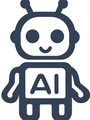 Fototapeta premium Modern AI Symbol with Simple Aesthetic