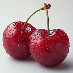 cherries on white background