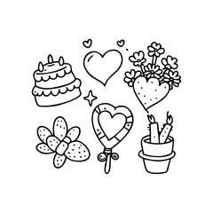 Big set of stickers for Valentine's day