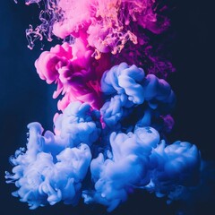 Obraz premium Aerial View of Colorful Smoke Ethereal Abstract Digital Art in a Vibrant Environment