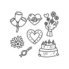 Big set of stickers for Valentine's day