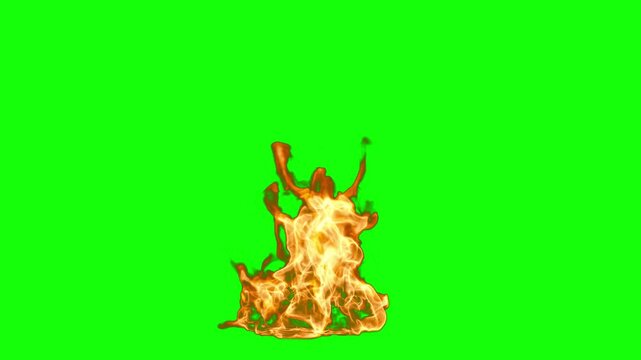 Bonfire flames warmth realistic on green screen backgrounds motion element 3d rendering
