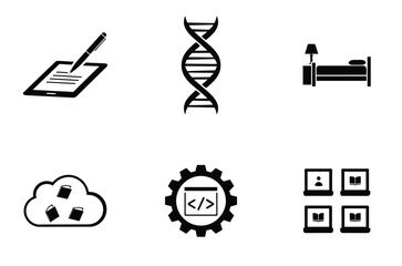 Education Icons Set, Vector Silhouette Pack Design for Learning and Academic Symbols