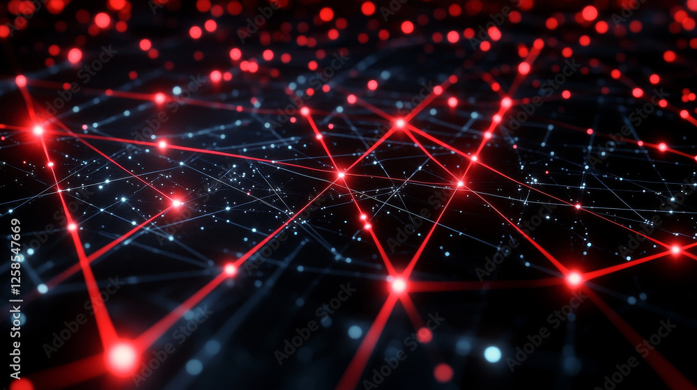 Poster vaporwave red laser grid angle on black background. vector illustration of abstract mesh pattern. re