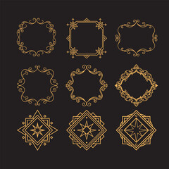 Stylish border line ornaments for invitations and branding